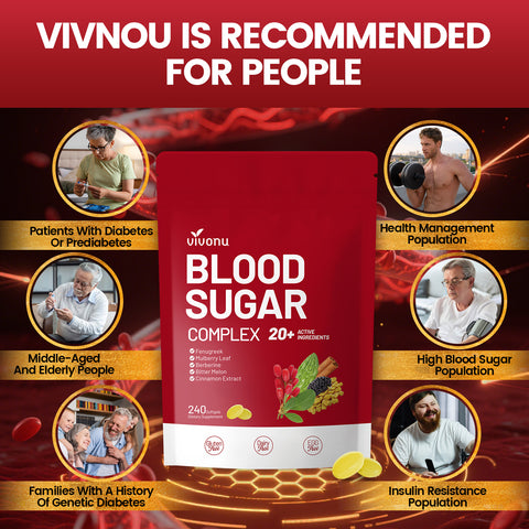 Blood Sugar Complex Supplement | Advanced Formula with 20 Herbs and Vitamins with Cinnamon, Turmeric, Black Pepper, Licorice and More, Vegan, Non-GMO, Gluten-Free (240 Softgels/1 Bag)