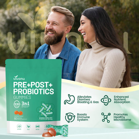 Probiotics for Digestive Health Gummies, 3 in 1 Intestinal Digestion, Contains 2 Billion CFU Probiotic, Zinc, Magnesium and Vitamin D3, Men's Probiotics for Women, Zero Sugar Non GMO 60 Gummy