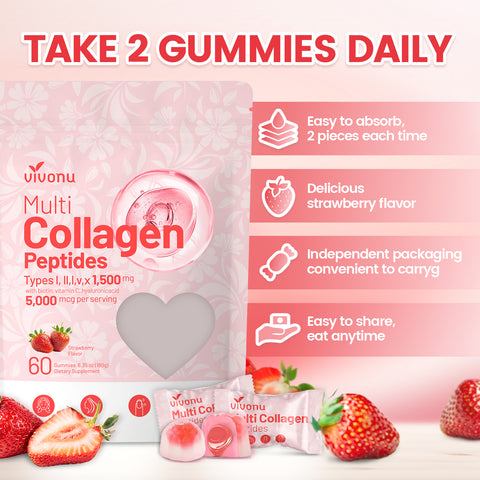 Multi Collagen Peptides Gummies for Women