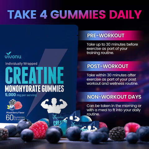 Creatine Gummies - 5000mg Creatine Monohydrate Per Serving