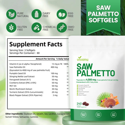 Saw Palmetto Supplement, 300 Capsules