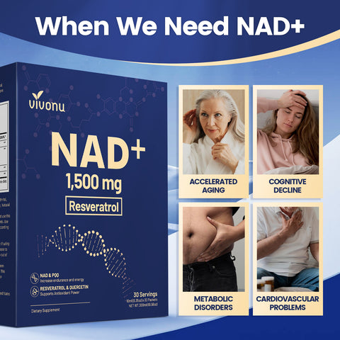 NAD Supplement 1500mg, Liposomal NAD Nicotinamide Riboside Resveratrol Supplements with PQQ, NAD+ Berry Flavor Sticks for Anti-Aging, Energy, Focus - 30 Packets