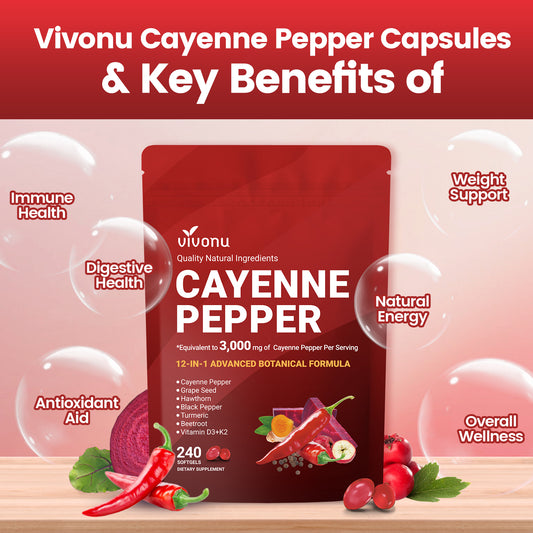 Cayenne Pepper Supplement Softgels for Enhanced Metabolism and Health Benefits