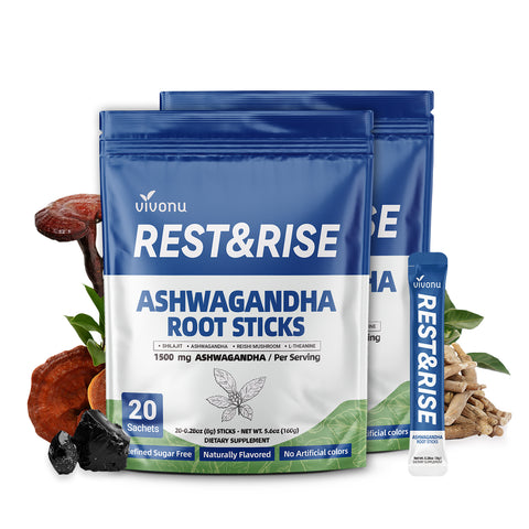 REST & RISE Ashwagandha & Himalayan Shilajit Honey Sticks
