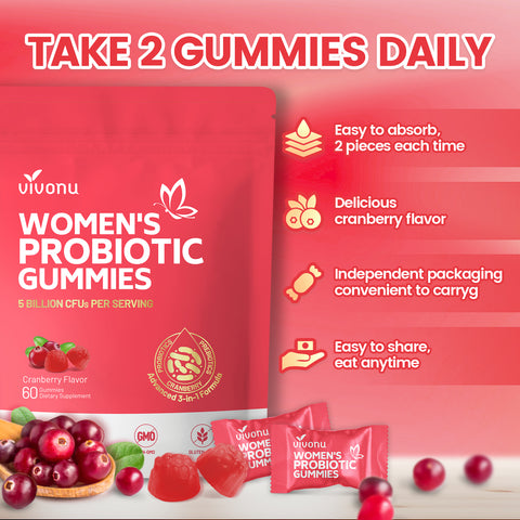Vaginal Probiotics for Women, Feminine Balance pH Gummies for Healthy Odor