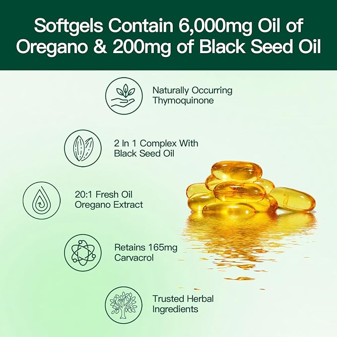 Micro Ingredients Oil Of Oregano Softgels – 6000mg Per Serving, 300 Count (3-Pack), Organic