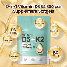 Vitamin D3 and K2 Supplements for Optimal Health Support