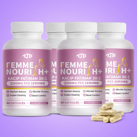 ZTEE FEMME NOURISH+ with Maca Root, Manjakani, Slippery Elm & Fenugreek – Supports and Maintains Women’s Health, Enhances Life Experience and Overall Well-Being