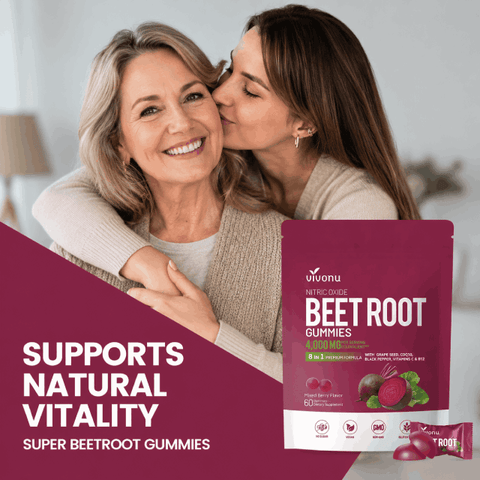 VivoNu Super Beetroot Gummies, Daily Energy & Plant-Based Nutrient Supplement, 60 Count
