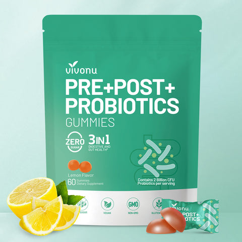 Probiotics for Digestive Health Gummies, 3 in 1 Intestinal Digestion, Contains 2 Billion CFU Probiotic, Zinc, Magnesium and Vitamin D3, Men's Probiotics for Women, Zero Sugar Non GMO 60 Gummy