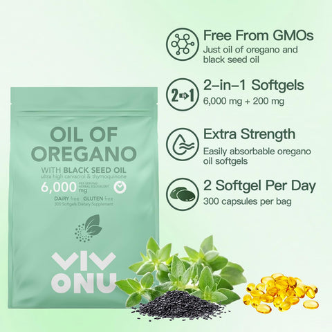 Oil of Oregano Softgels 6000mg - VivoNu  Nutrition