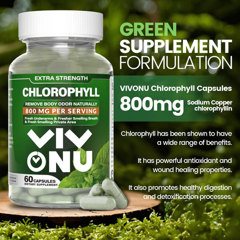 Chlorophyll Capsules 800 mg - Natural