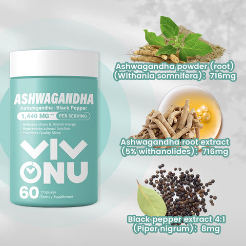 Ashwagandha Vegan Capsules is from Ashwagandha Powder & Root Extract KSM-66 Sea Moss Black Seed Oil - VivoNu  Nutrition