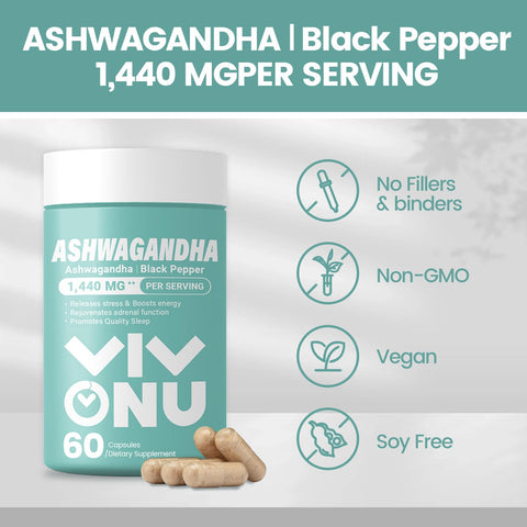 Ashwagandha Vegan Capsules is from Ashwagandha Powder & Root Extract KSM-66 Sea Moss Black Seed Oil - VivoNu  Nutrition