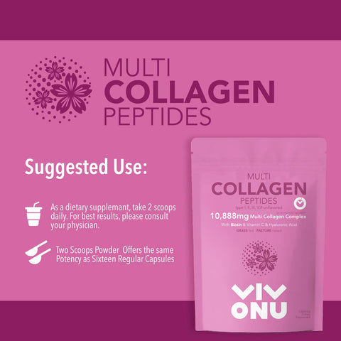 Multi Collagen Peptides Powder, 16 Oz - VivoNu  Nutrition