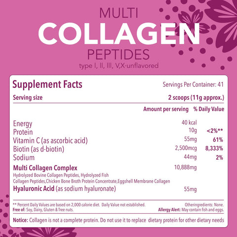 Multi Collagen Peptides Powder, 16 Oz - VivoNu  Nutrition