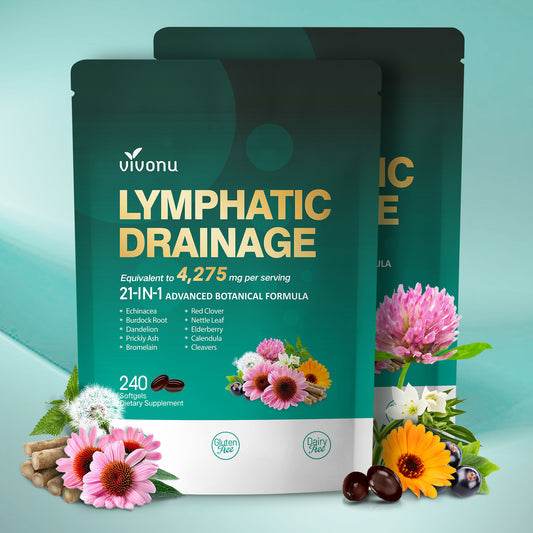 Lymphatic Drainage Supplement, 240 Softgels, 4275mg Lymph System Support Supplement for Women & Men