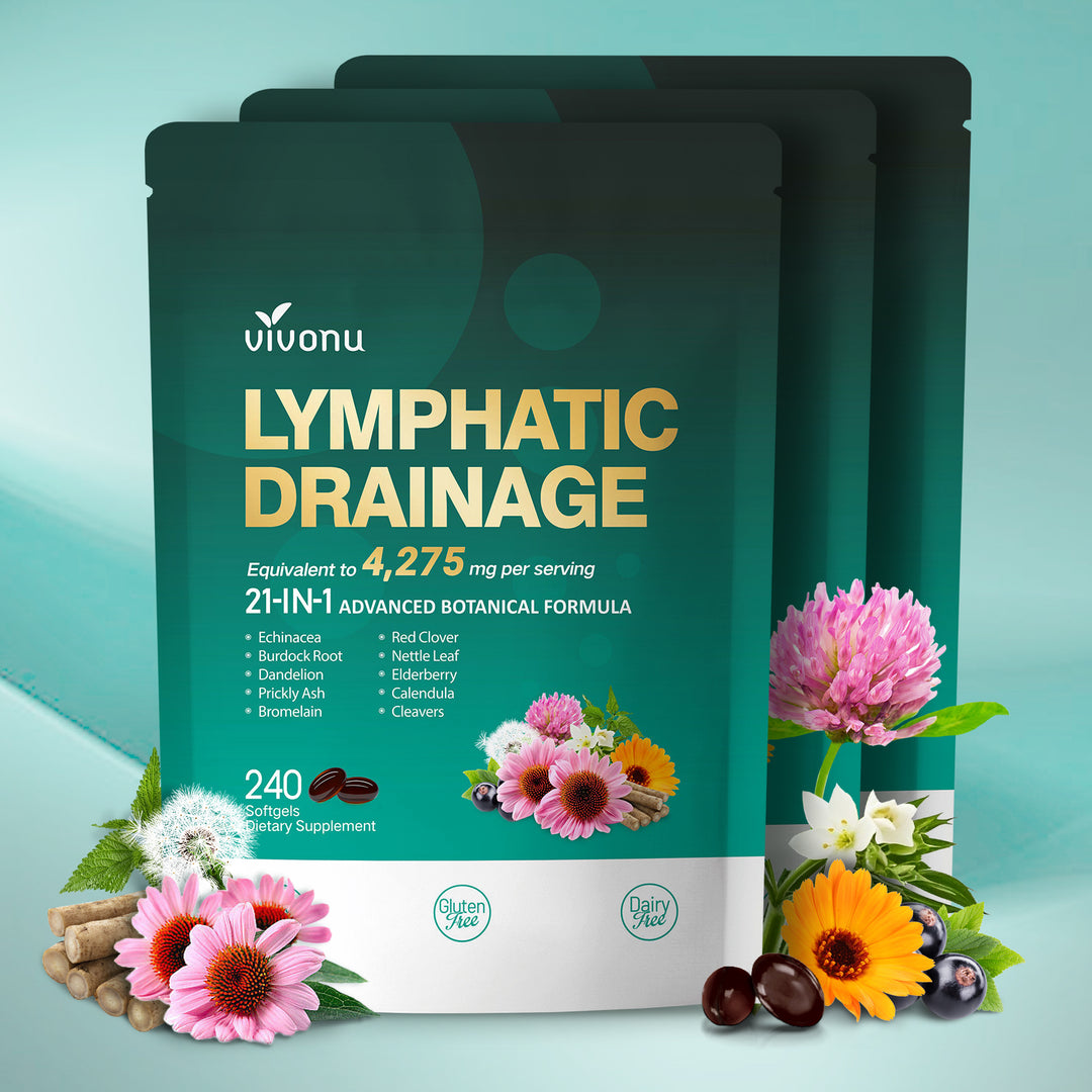 Lymphatic Drainage Supplement, 240 Softgels, 4275mg Lymph System Suppo ...
