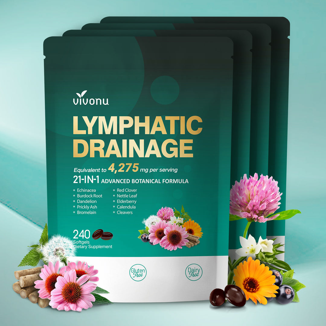 Lymphatic Support Tablets Lymphatic Drainage Supplement, 240 Softgels, 4275mg Lymph System Suppo ...